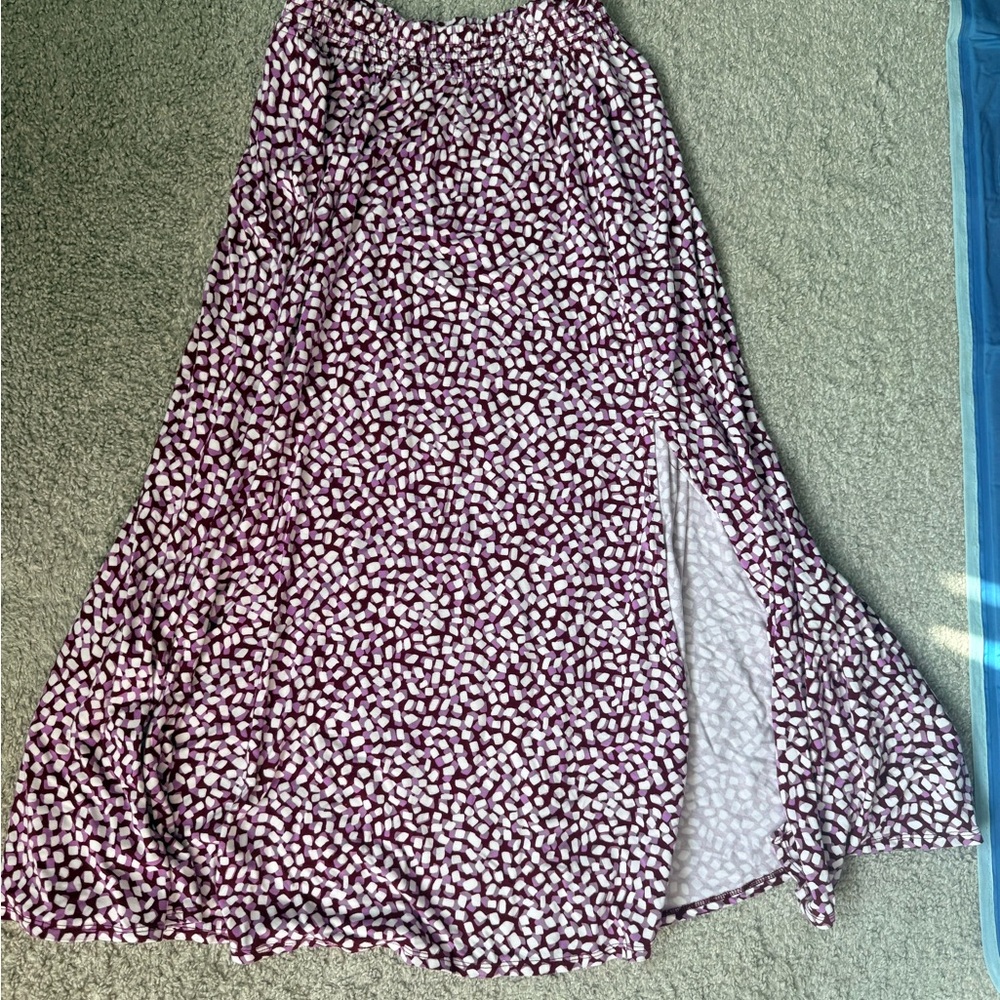 Draper James Women's Purple and White Maxi Skirt